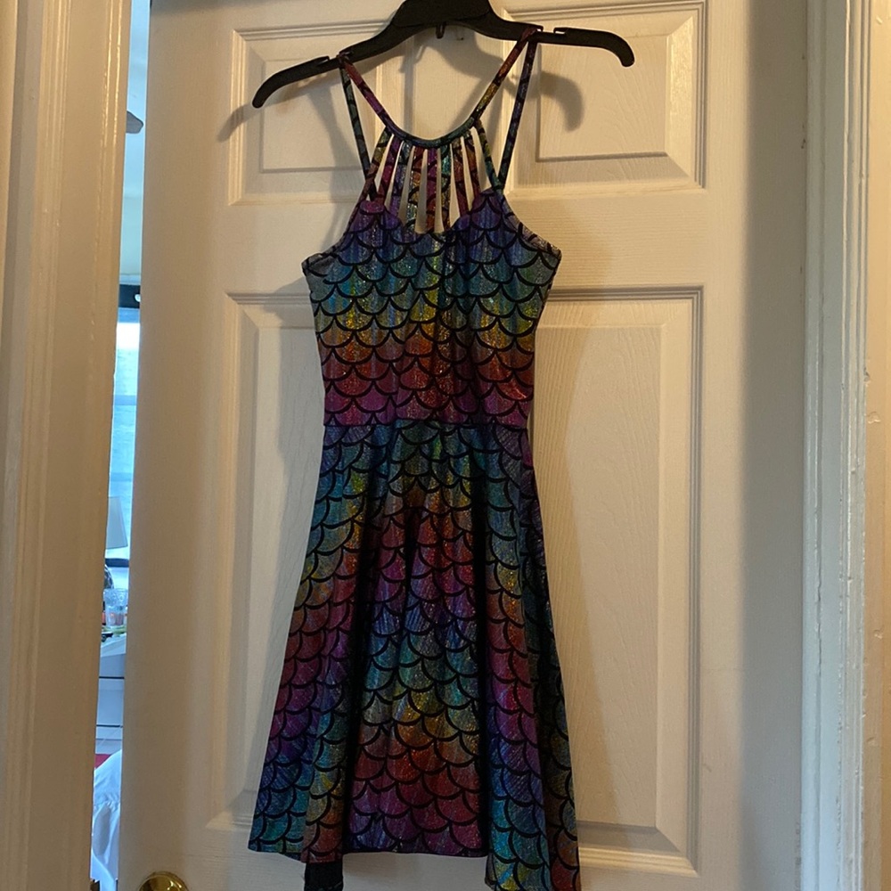Blackmilk Clothing Rainbow Mermaid Strapped Up Dress Limited Edition